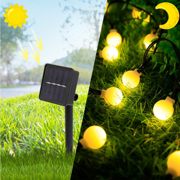 Mini Globe String Lights Solar LED Fairy String Lights Waterproof 12M 7M 6.5M 8 Modes Lighting Outdoor Garden Decoration Light Christmas Tree Hanging