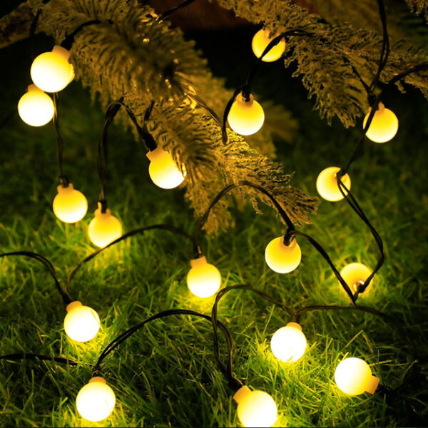 Mini Globe String Lights Solar LED Fairy String Lights Waterproof 12M 7M 6.5M 8 Modes Lighting Outdoor Garden Decoration Light Christmas Tree Hanging