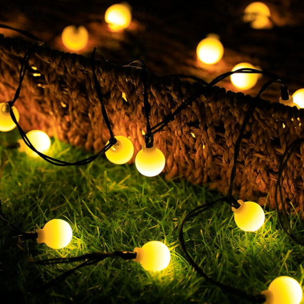 Mini Globe String Lights Solar LED Fairy String Lights Waterproof 12M 7M 6.5M 8 Modes Lighting Outdoor Garden Decoration Light Christmas Tree Hanging