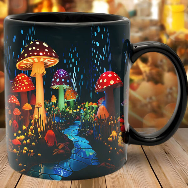 Mushroom Fantasy Mug - Trippy Misty Nature Design, Perfect Gift for Nature Lovers and Fantasy Enthusiasts 2025 - US $9.49