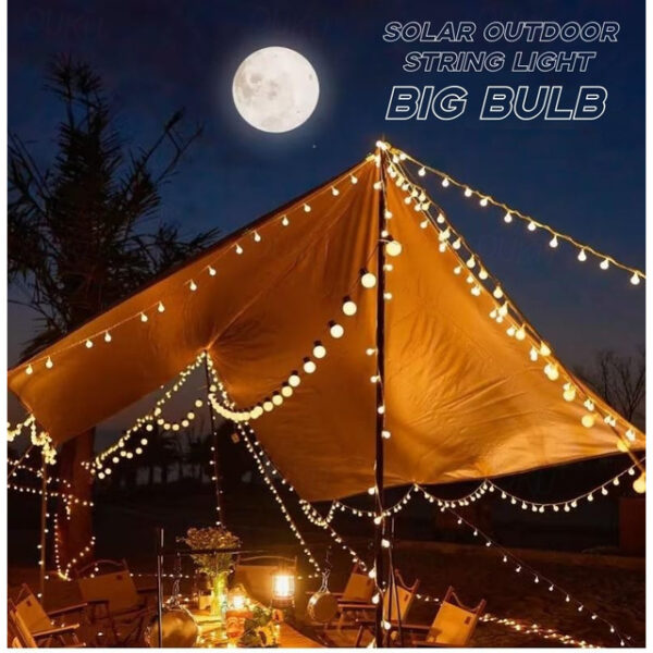 Outdoor Camping Lamp String Big Bulbs 5M-20LEDs 6.5M-30LEDs Waterproof Anti-crushed LED Light Bulbs Outdoor Backyard Garden Porch Decorative Tent Lig