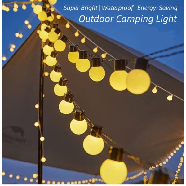 Outdoor Camping Lamp String Big Bulbs 5M-20LEDs 6.5M-30LEDs Waterproof Anti-crushed LED Light Bulbs Outdoor Backyard Garden Porch Decorative Tent Lig