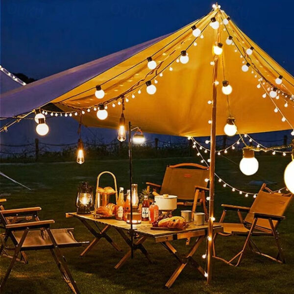 Outdoor Camping Lamp String Big Bulbs 5M-20LEDs 6.5M-30LEDs Waterproof Anti-crushed LED Light Bulbs Outdoor Backyard Garden Porch Decorative Tent Lig