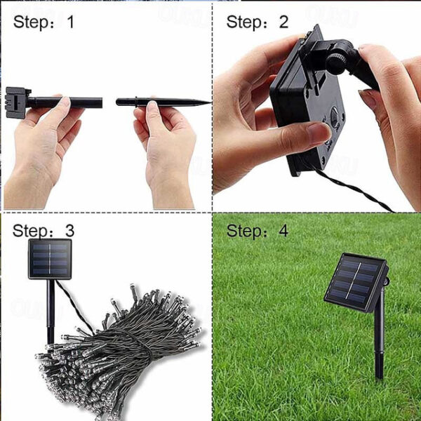 Outdoor Solar String Light 22M 200LED Solar LED String Light Outdoor String Lights 8 Function Fairy Lights Outdoor Waterproof Garden Lawn Courtyard Ch