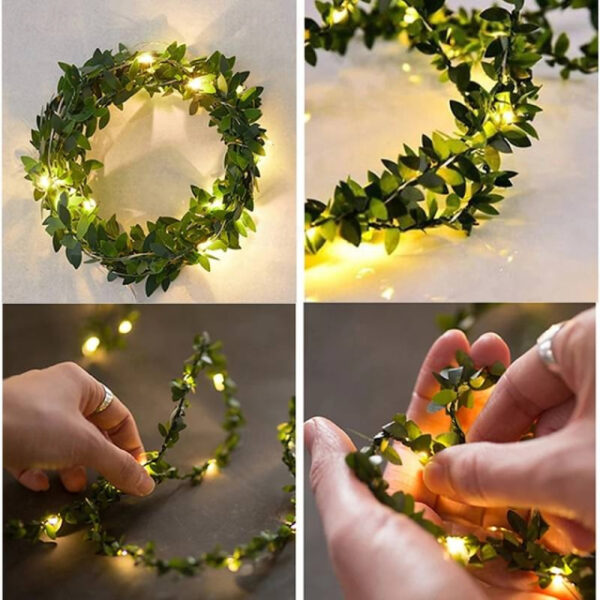 Outdoor Solar String Light Outdoor Waterproof Solar Leaf 5M 50LEDs Fairy String Lghts Christmas Wedding Garden Patio Decoration LED Solar Garden Light