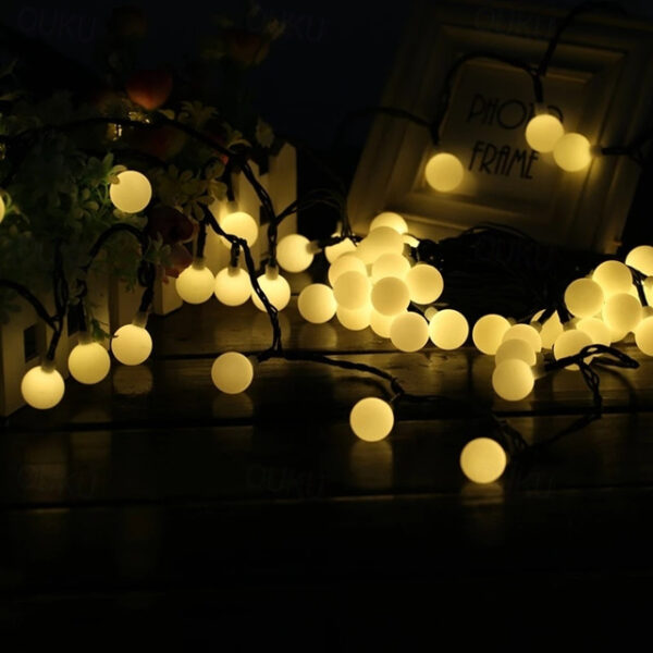 Outdoor Solar String Light Solar LED String Lights Matte Bulb Warm White Colorful White 8 Mode Outdoor Waterproof 7M 50LEDs Fairy Lights Christmas Wed