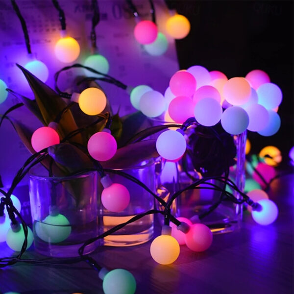 Outdoor Solar String Light Solar LED String Lights Matte Bulb Warm White Colorful White 8 Mode Outdoor Waterproof 7M 50LEDs Fairy Lights Christmas Wed