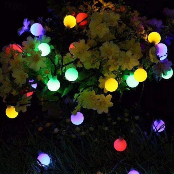 Outdoor Solar String Light Solar LED String Lights Matte Bulb Warm White Colorful White 8 Mode Outdoor Waterproof 7M 50LEDs Fairy Lights Christmas Wed