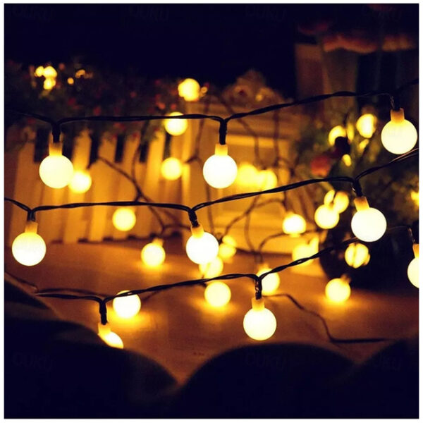 Outdoor Solar String Light Solar LED String Lights Matte Bulb Warm White Colorful White 8 Mode Outdoor Waterproof 7M 50LEDs Fairy Lights Christmas Wed