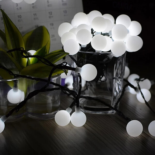 Outdoor Solar String Light Solar LED String Lights Matte Bulb Warm White Colorful White 8 Mode Outdoor Waterproof 7M 50LEDs Fairy Lights Christmas Wed