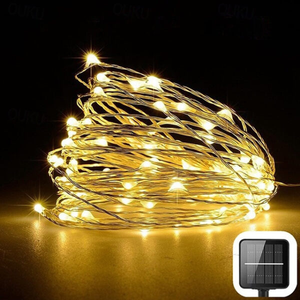 Outdoor Solar String Light Solar Power LED Fairy String Lights 10M 20M IP65 Holiday Lights 100Leds 200Leds For Christmas New Year Garland Decor Warm W