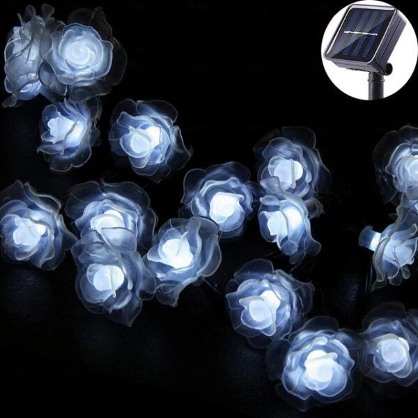 Outdoor Waterproof Solar Rose String Lights 12m-100LEDs 7m-50LEDs 6.5m-30LEDs Valentine's Day Wedding Party Outdoor Garden Decoration 2025 - US $13.99