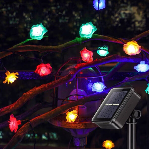 Outdoor Waterproof Solar Rose String Lights 12m-100LEDs 7m-50LEDs 6.5m-30LEDs Valentine's Day Wedding Party Outdoor Garden Decoration 2025 - US $13.99