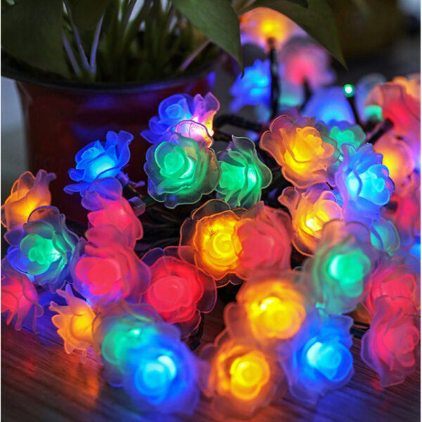 Outdoor Waterproof Solar Rose String Lights 12m-100LEDs 7m-50LEDs 6.5m-30LEDs Valentine's Day Wedding Party Outdoor Garden Decoration 2025 - US $13.99