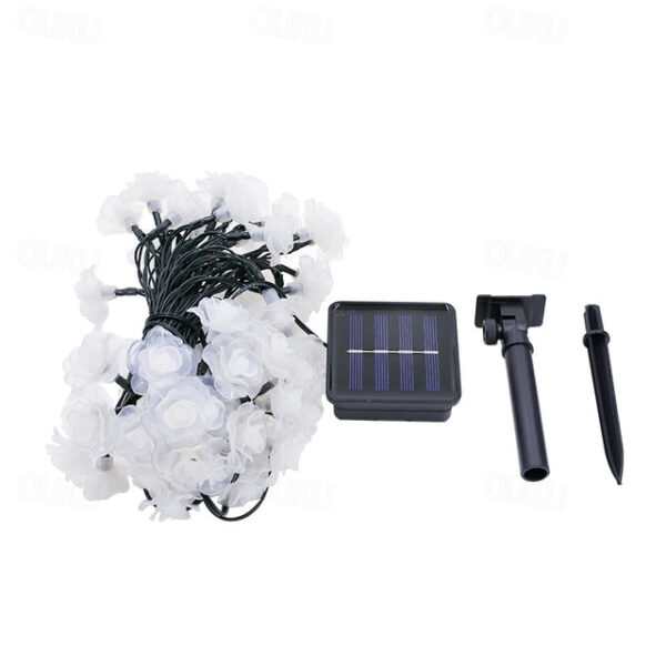 Outdoor Waterproof Solar Rose String Lights 12m-100LEDs 7m-50LEDs 6.5m-30LEDs Valentine's Day Wedding Party Outdoor Garden Decoration 2025 - US $13.99