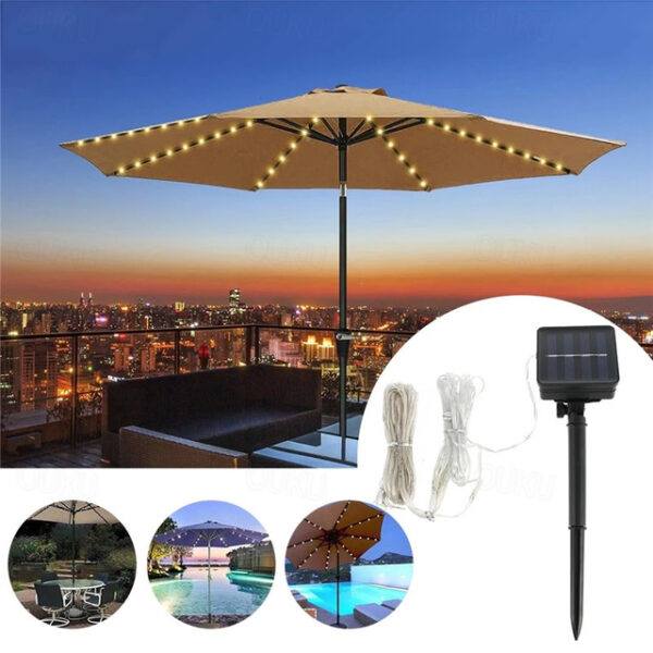 Patio Umbrella Lights Solar Powered 104 LEDs Cordless Outdoor Lighting for Patio Backyard Umbrella Outdoor Garden Decor 2025 - US $15.49