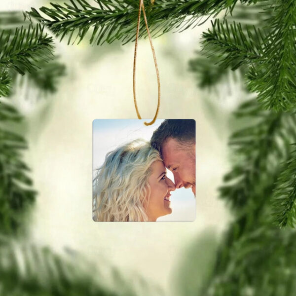 Personalized Photo Christmas Ornaments Square Acrylic 2D Custom Gifts Hanging Pendant Xmas Decoration Custom Mirror Hanging Ornament with Photo 2025 -