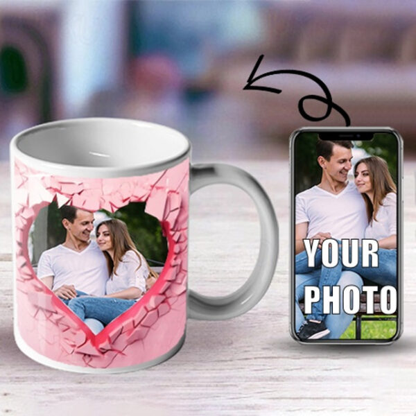 Personalized Photo Coffee Mug - Custom Valentine's Day Gift Mug Gift 3D Love Heart Hole In A Wall for Family Christmas Gift Mug Ceramic Mug 11oz 2025