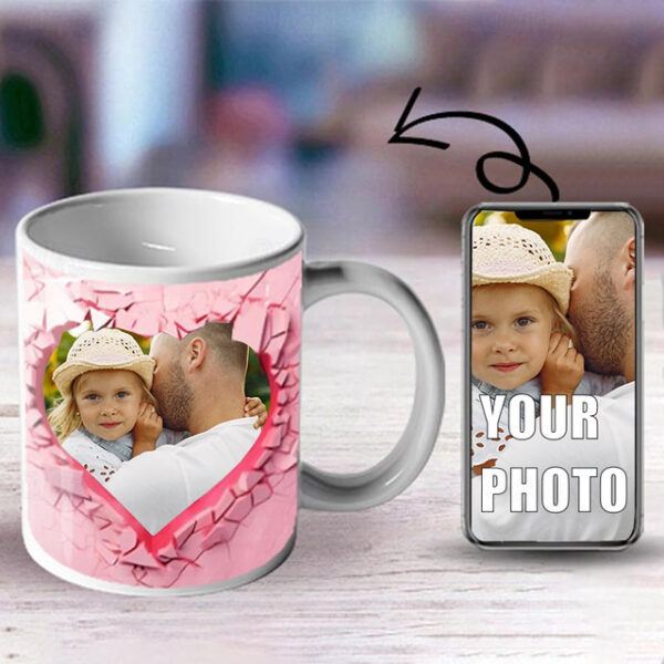 Personalized Photo Coffee Mug - Custom Valentine's Day Gift Mug Gift 3D Love Heart Hole In A Wall for Family Christmas Gift Mug Ceramic Mug 11oz 2025