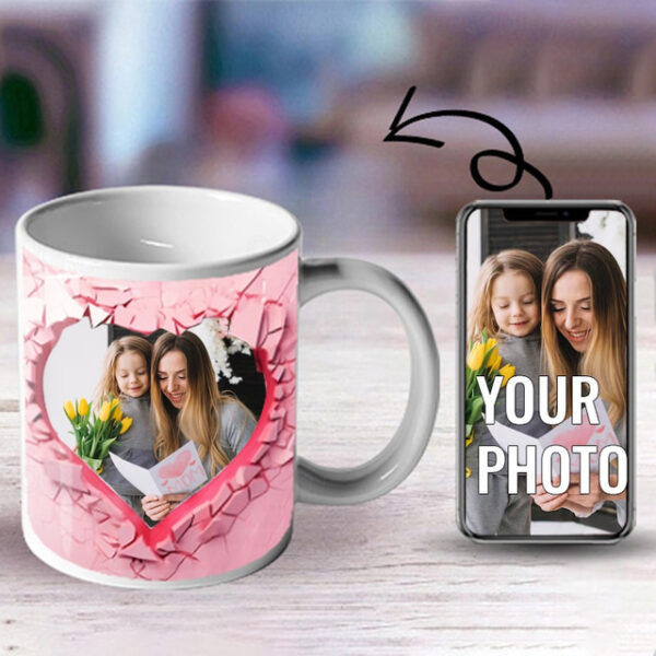 Personalized Photo Coffee Mug - Custom Valentine's Day Gift Mug Gift 3D Love Heart Hole In A Wall for Family Christmas Gift Mug Ceramic Mug 11oz 2025