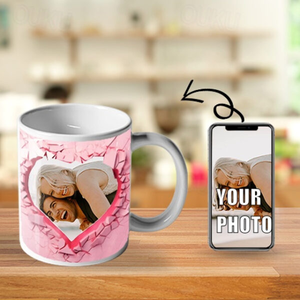 Personalized Photo Coffee Mug - Custom Valentine's Day Gift Mug Gift 3D Love Heart Hole In A Wall for Family Christmas Gift Mug Ceramic Mug 11oz 2025