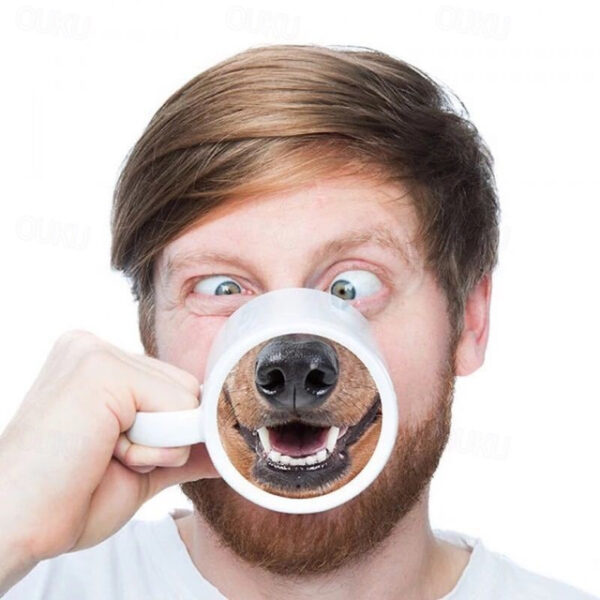 Pig Nose Ceramic Mug Dog Nose Ceramic Mug Coffee Cup Tea Milk Drink Cups as Funny and Unique Gift 400 ml 2025 - US $6.49