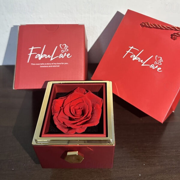 Real Eternal Rose Rotating Gift Box Set Romantic Eternal Flower | Birthday, Mothers Day, Gifts for Women, Valentine's Day Gift 2025 - US $20.99