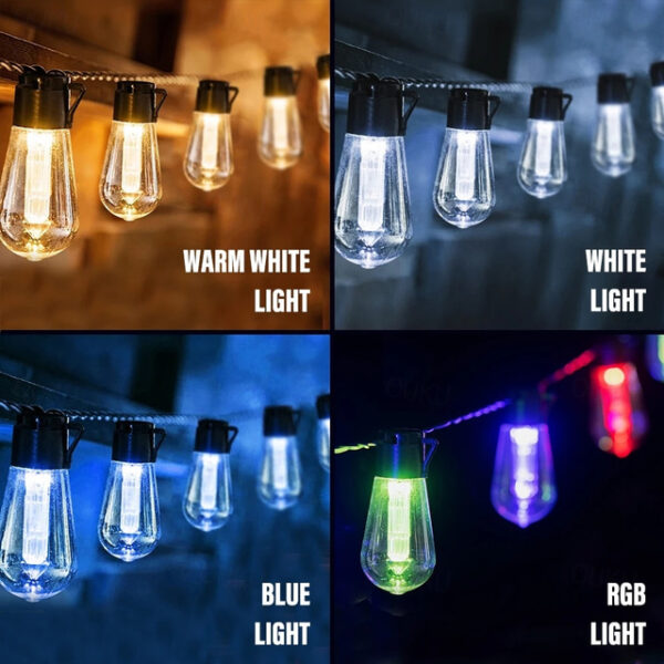 Solar Bulb Fairy String Lights 7M 30LEDs Outdoor Waterproof Garden Lights Christmas Wedding Party Outdoor Camping Patio Balcony Decoration Atmosphere