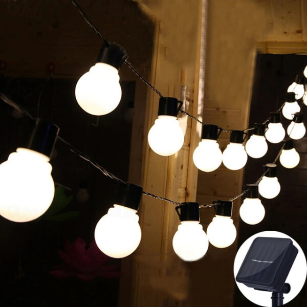 Solar Bulb Fairy String Lights 7M 30LEDs Outdoor Waterproof Garden Lights Christmas Wedding Party Outdoor Camping Patio Balcony Decoration Atmosphere