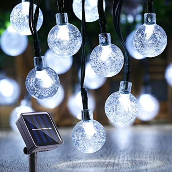 Solar Bulb String Lights Outdoor 50 LEDs 7m Crystal Ball Solar Light 6.5m 30 Leds Outdoor IP65 Waterproof 8 Models String Fairy Lamps Solar Garden Gar