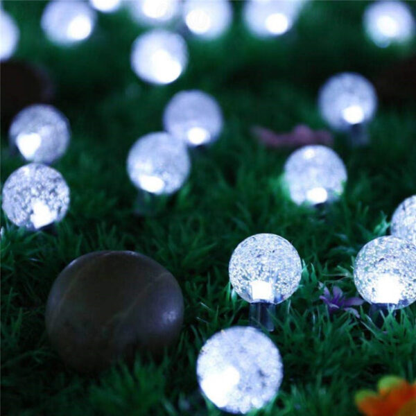 Solar Bulb String Lights Outdoor 50 LEDs 7m Crystal Ball Solar Light 6.5m 30 Leds Outdoor IP65 Waterproof 8 Models String Fairy Lamps Solar Garden Gar