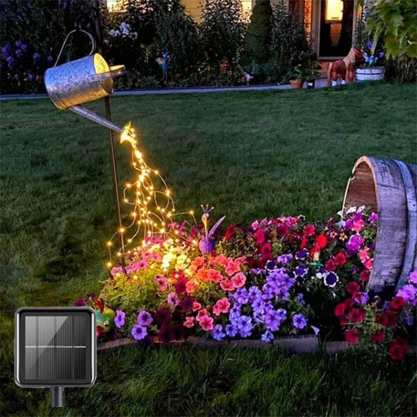 Solar Firefly Bunch Garden Lights Outdoor Waterfall String Lights 2M 180LEDs with 8 Flashing Modes for Patio Wedding Party Decoration Christmas Tree E