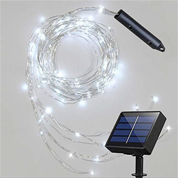 Solar Firefly Bunch Garden Lights Outdoor Waterfall String Lights 2M 180LEDs with 8 Flashing Modes for Patio Wedding Party Decoration Christmas Tree E