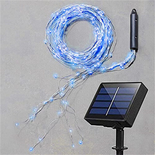 Solar Firefly Bunch Garden Lights Outdoor Waterfall String Lights 2M 180LEDs with 8 Flashing Modes for Patio Wedding Party Decoration Christmas Tree E