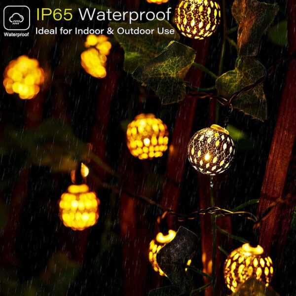 Solar Moroccan String Lights Christmas Ball Fairy String Lights 12m 7m 6.5m Outdoor Garden Lights IP65 Waterproof New Year Wedding Party Patio Tree Ha