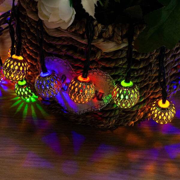 Solar Moroccan String Lights Christmas Ball Fairy String Lights 12m 7m 6.5m Outdoor Garden Lights IP65 Waterproof New Year Wedding Party Patio Tree Ha