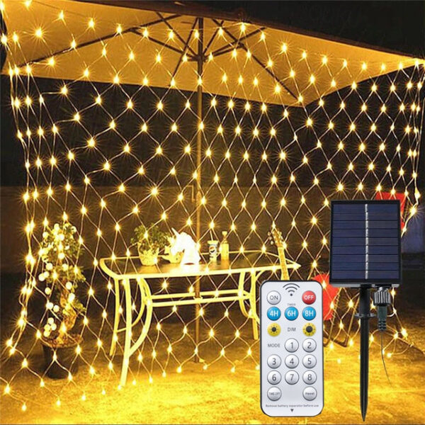 Solar Net Light Mesh Fairy String Light 6x4 880led IP65 Waterproof Garland With 8 Modes Timer Remote Controller For Garden Year Lawn Holiday Decor Col