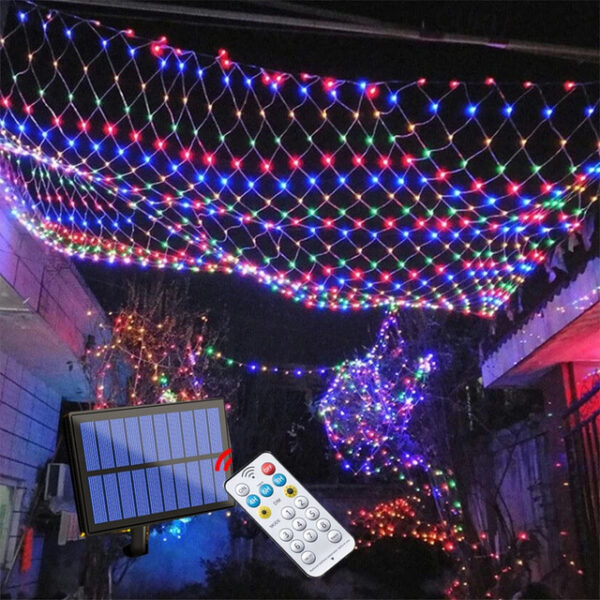 Solar Net Light Mesh Fairy String Light 6x4 880led IP65 Waterproof Garland With 8 Modes Timer Remote Controller For Garden Year Lawn Holiday Decor Col