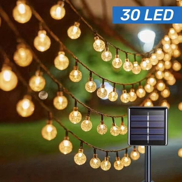 Solar String Lights LED Outdoor Lights 6.5m 30 LEDs Set Mounting Bracket Warm White Wedding Party Holiday Patio Garden 3V 2025 - US $17.99