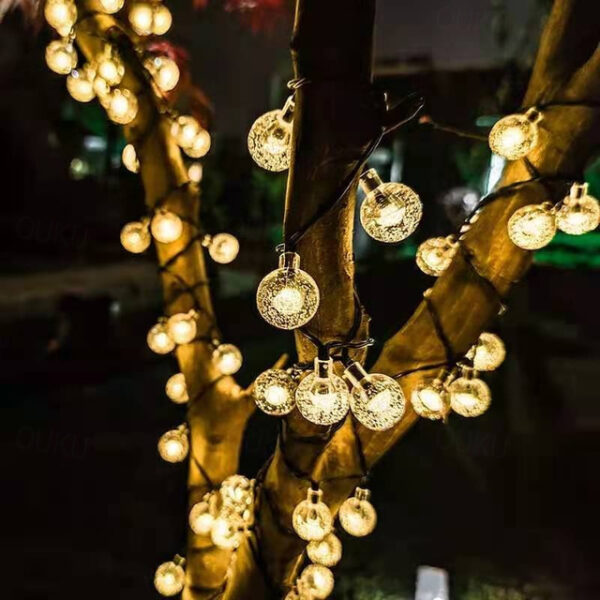 Solar String Lights LED Outdoor Lights 6.5m 30 LEDs Set Mounting Bracket Warm White Wedding Party Holiday Patio Garden 3V 2025 - US $17.99