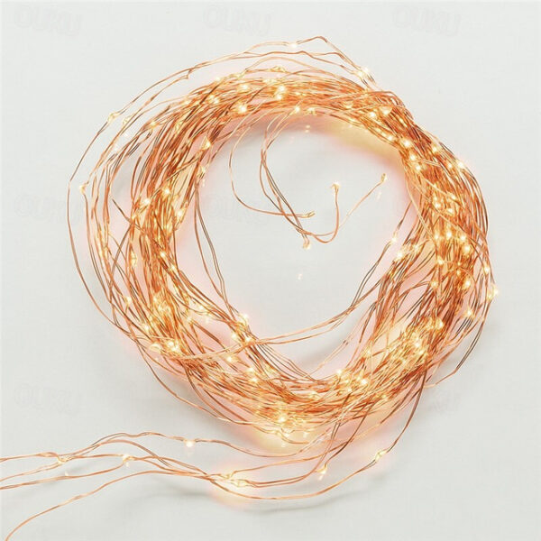 Solar String Lights Outdoor 10 Strands 2M 200LEDs Waterproof Twinkle Starry Fairy Branch Copper Waterfall Light for Garden Fence Tree Flexible Yard Ga