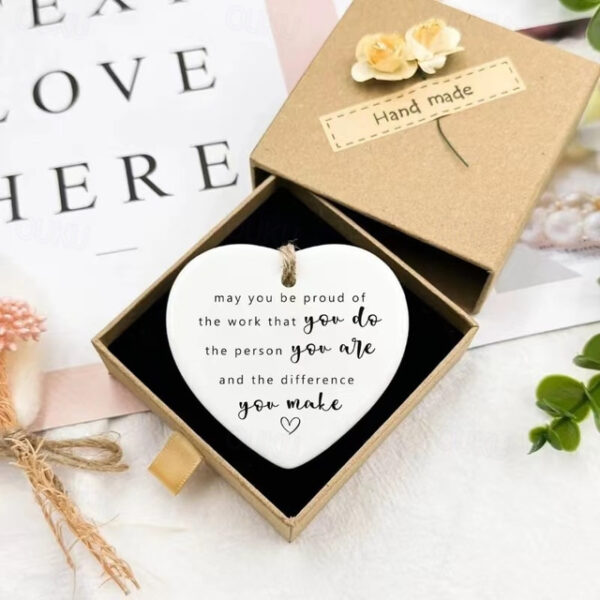 Thank You Gift, Thank You for Helping Me Grow Ornament, Valentine's Day Pendant Decoration Christmas Gift Xmas Gift (Only Love Pendant, No Gift Box) 2