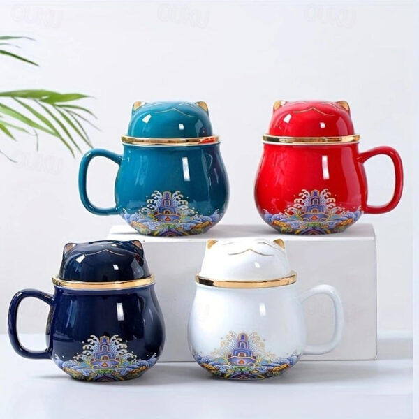 Travel Tea Set Ceramic Portable Lucky Cat Tea Mug - Perfect for Travel, Office, or as a Gift! 2025 - US $29.99