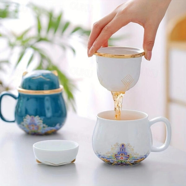 Travel Tea Set Ceramic Portable Lucky Cat Tea Mug - Perfect for Travel, Office, or as a Gift! 2025 - US $29.99