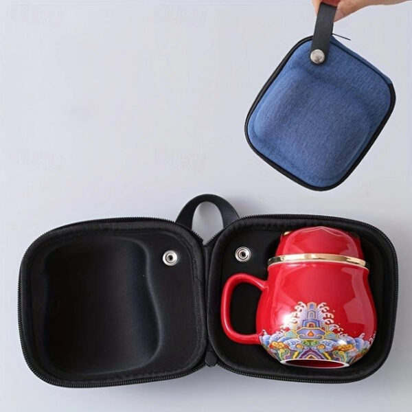 Travel Tea Set Ceramic Portable Lucky Cat Tea Mug - Perfect for Travel, Office, or as a Gift! 2025 - US $29.99