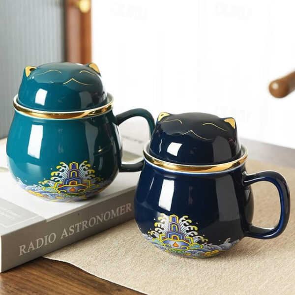 Travel Tea Set Ceramic Portable Lucky Cat Tea Mug - Perfect for Travel, Office, or as a Gift! 2025 - US $29.99