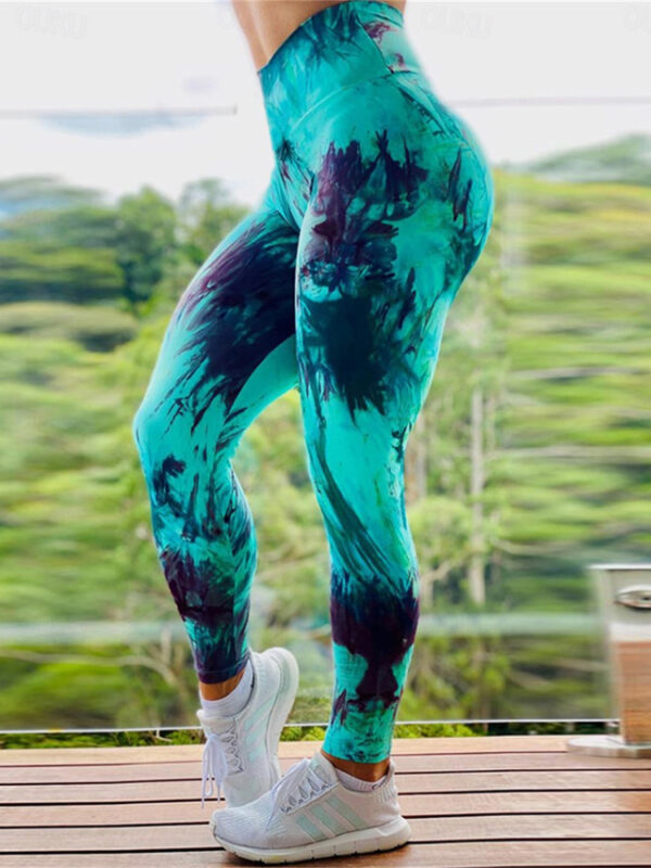 Women's Leggings Active Fashion Athletic Full Length High Waist Graphic Galaxy Tie Dye Print High Cut Breathability Comfortable Micro-elastic Outdoor