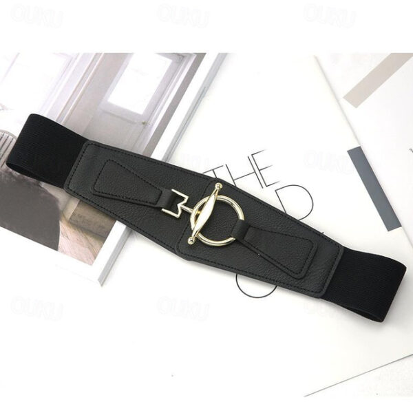 Women's Wide Belt Corset Belt PU Leather Buckle Free Geometric Formal Classic Party Work Black khaki 2025 - US $6.49