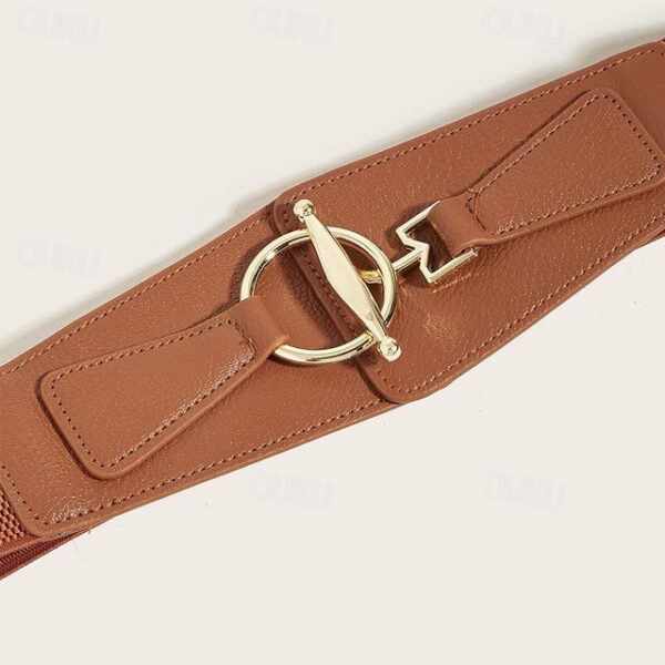 Women's Wide Belt Corset Belt PU Leather Buckle Free Geometric Formal Classic Party Work Black khaki 2025 - US $6.49