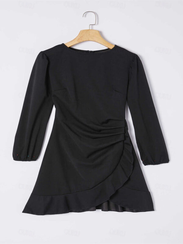 Women's Wrap Dress Mini Dress Ruffle Party Formal Elegant Dress Boat Neck Puff Sleeve Black Wine Blue Color 2025 - US $36.99